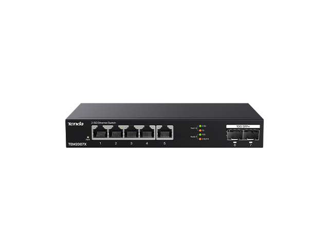 Tenda TEM2007X 5-Port 2.5G Ethernet Switch with 2×10G SFP+ Slots